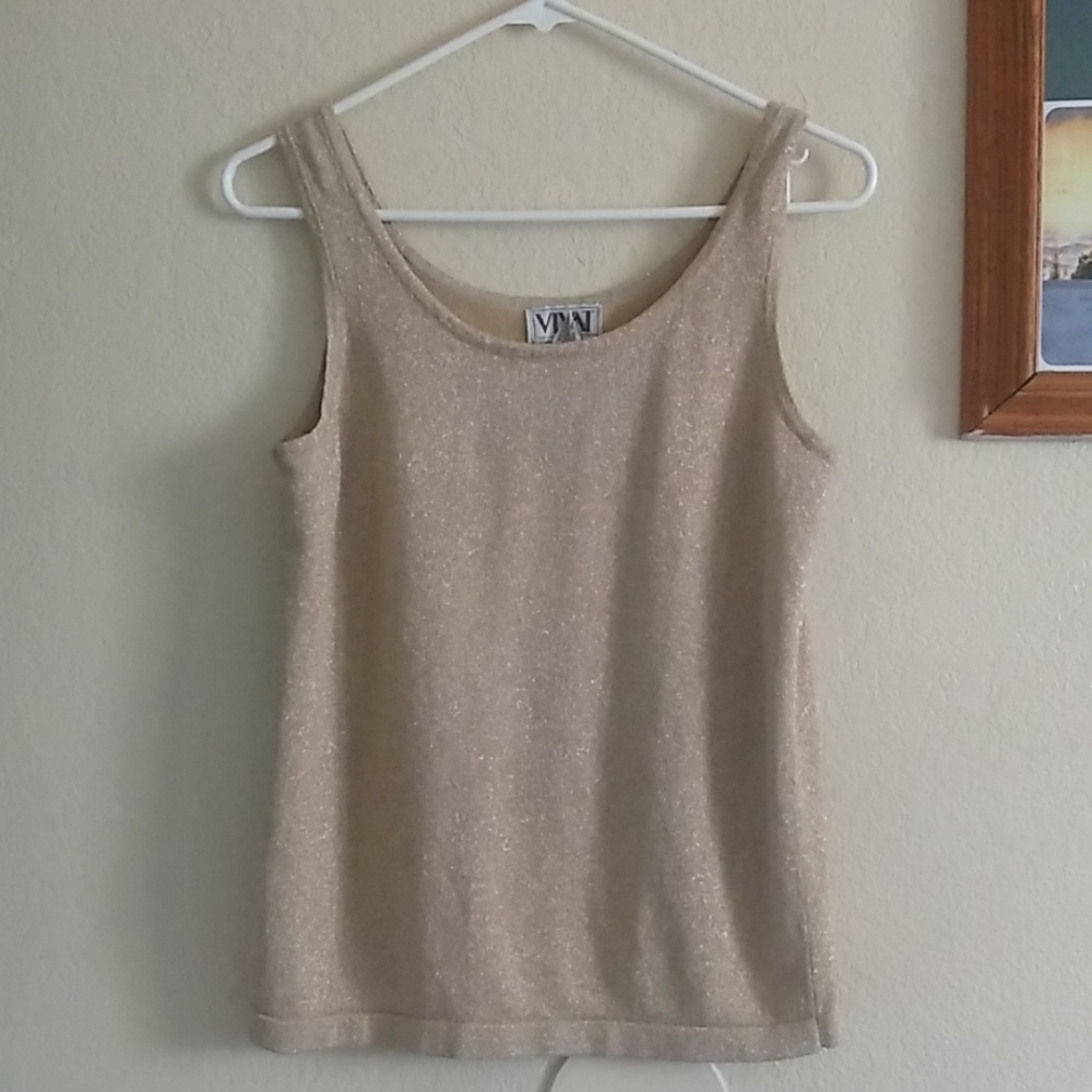 Vintage Sparkling Gold Tank Blouse
